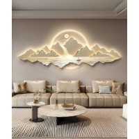 New Design Modern Art Led Landscape Acrylic Wall Painting With Led Light